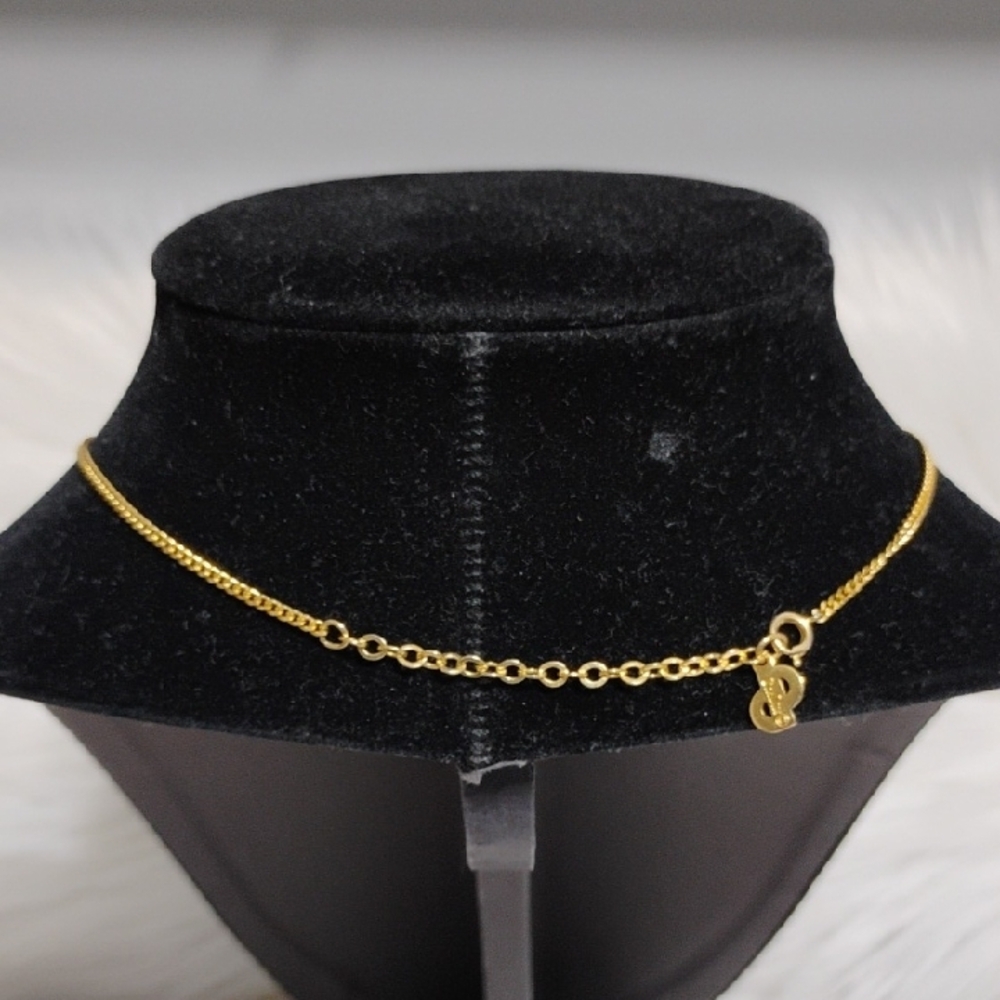 SALE! Authentic Dior CD Plated Gold W Crystal Details Pendant Necklace - Picture 12 of 15